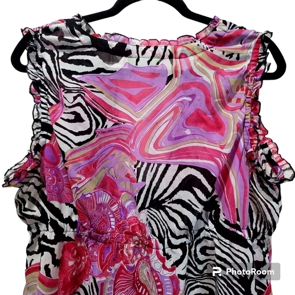Pineapple Cove XL Midi Kimono Coverup Zebra Print Hot Pink - Picture 4 of 7